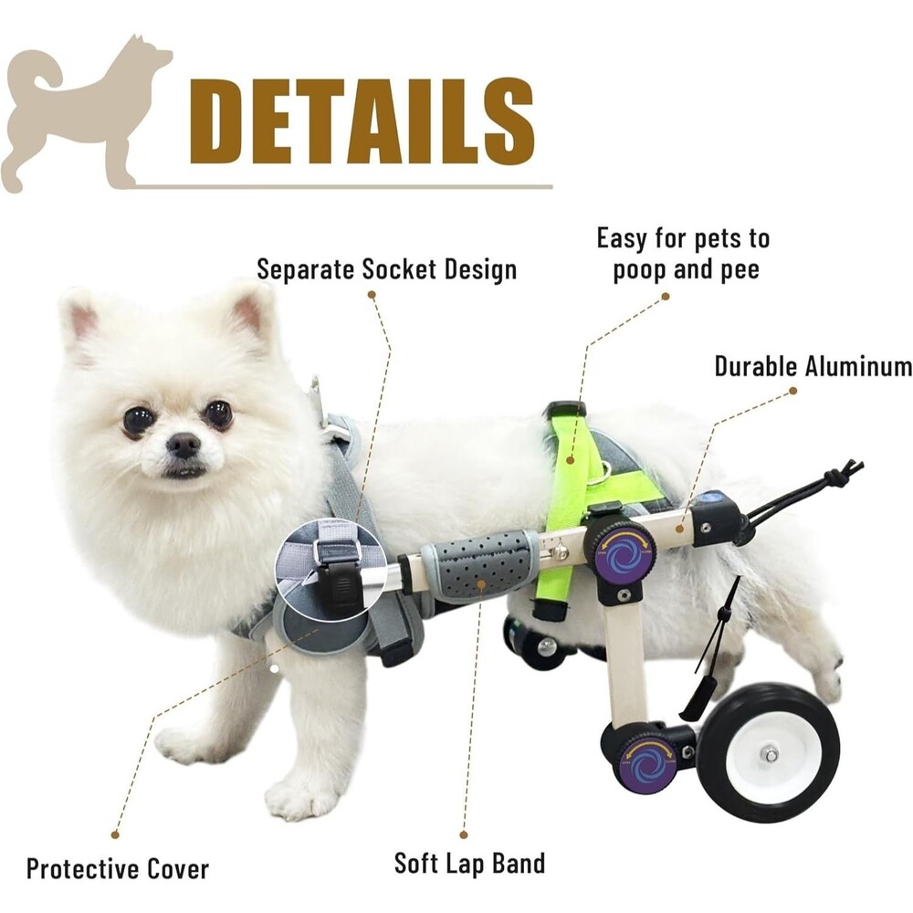 Adjustable Dog Wheelchair for Back Legs Size XS - Picture 8 of 11